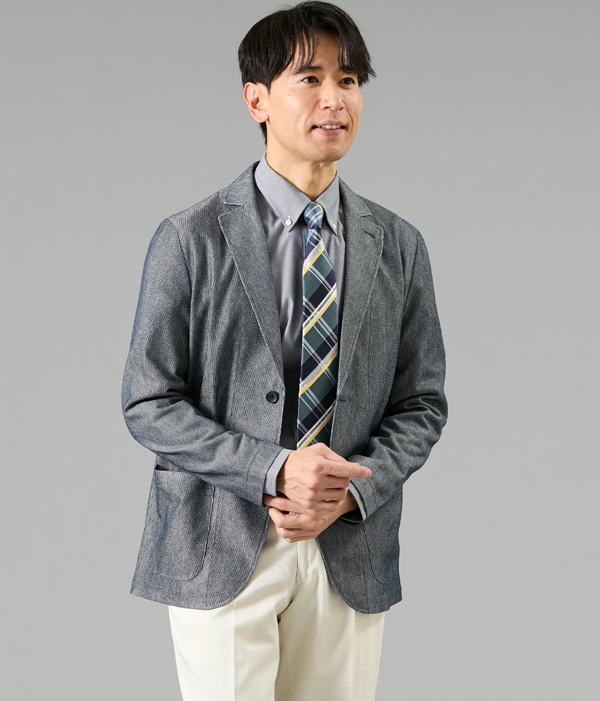 【ウォッシャブル】Wカバーラッセルシアー ジャケットカーディガン