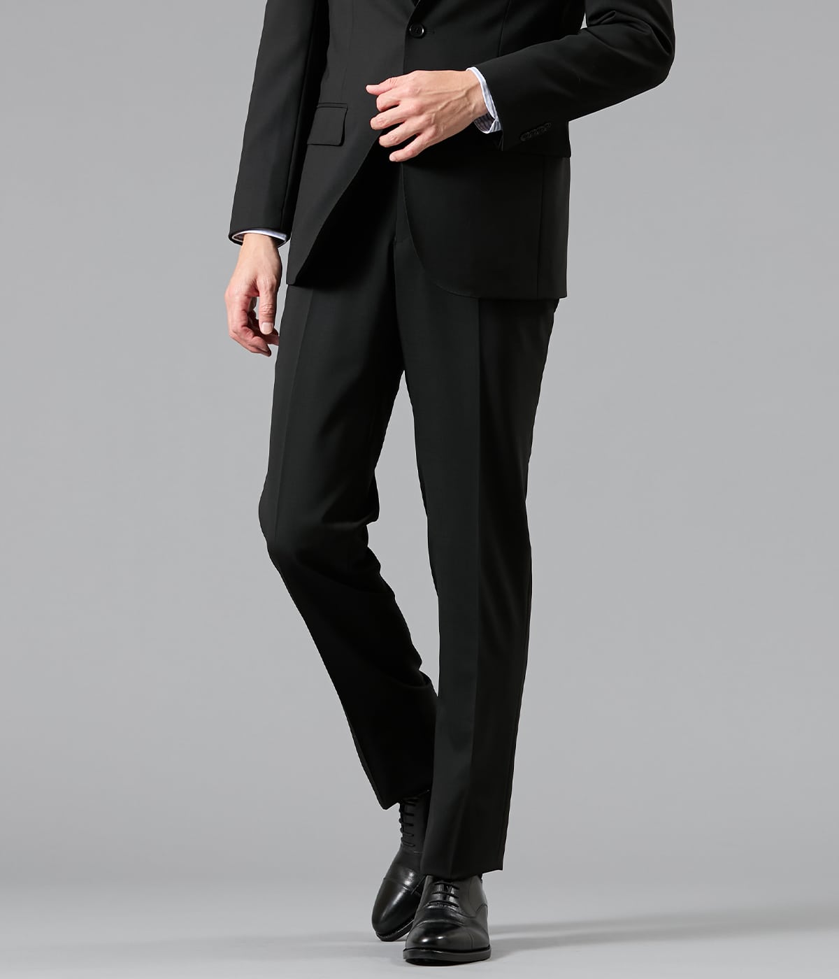 【撥水】10month ソリッドブラック スラックス(セットアップ対応)