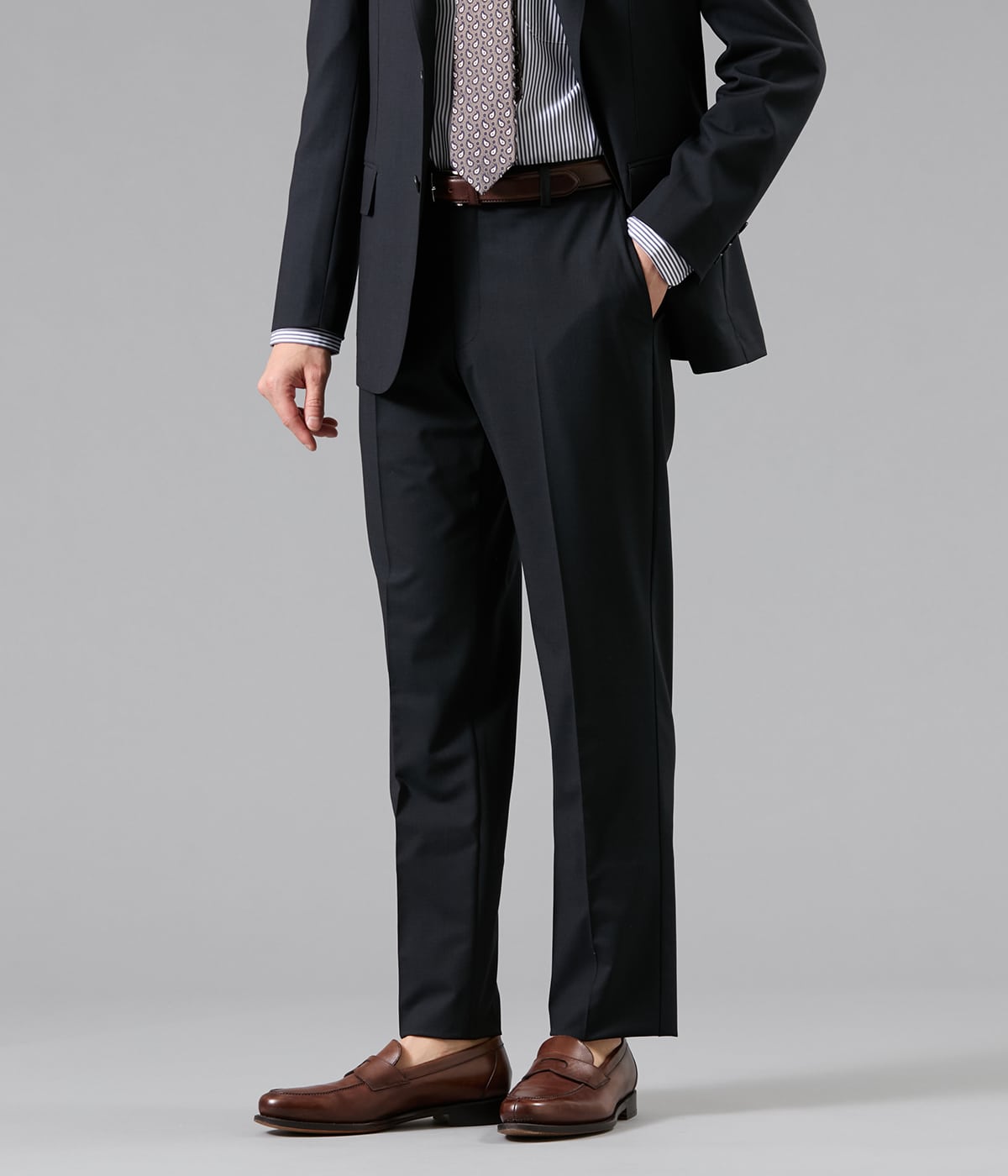 【ウォッシャブル・防シワ・ストレッチ】FLEX COMFORT 千鳥 ジャージー スラックス(セットアップ対応)