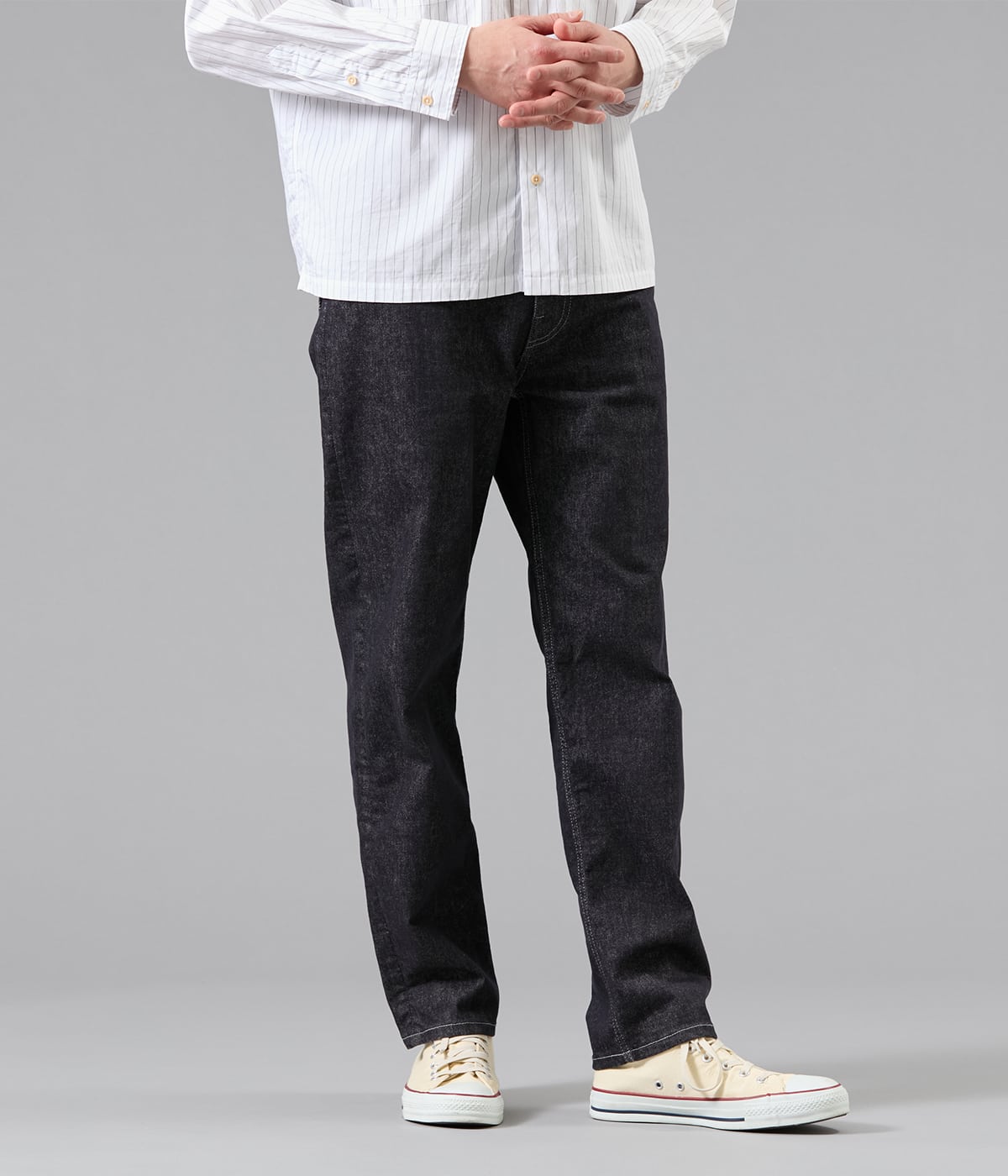 【ストレッチ】5ポケットデニムパンツ