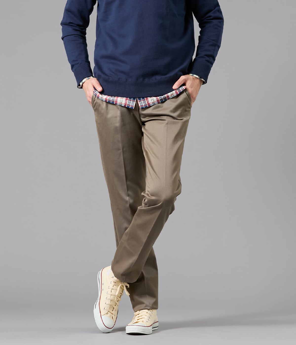 コットンチノ ノータックスリムパンツ