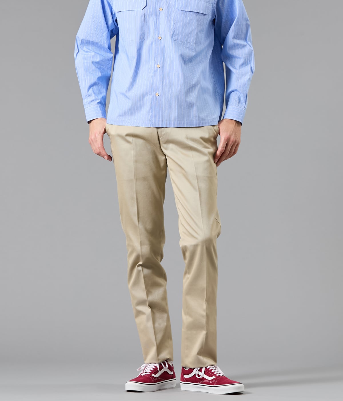 コットンチノ ノータックスリムパンツ