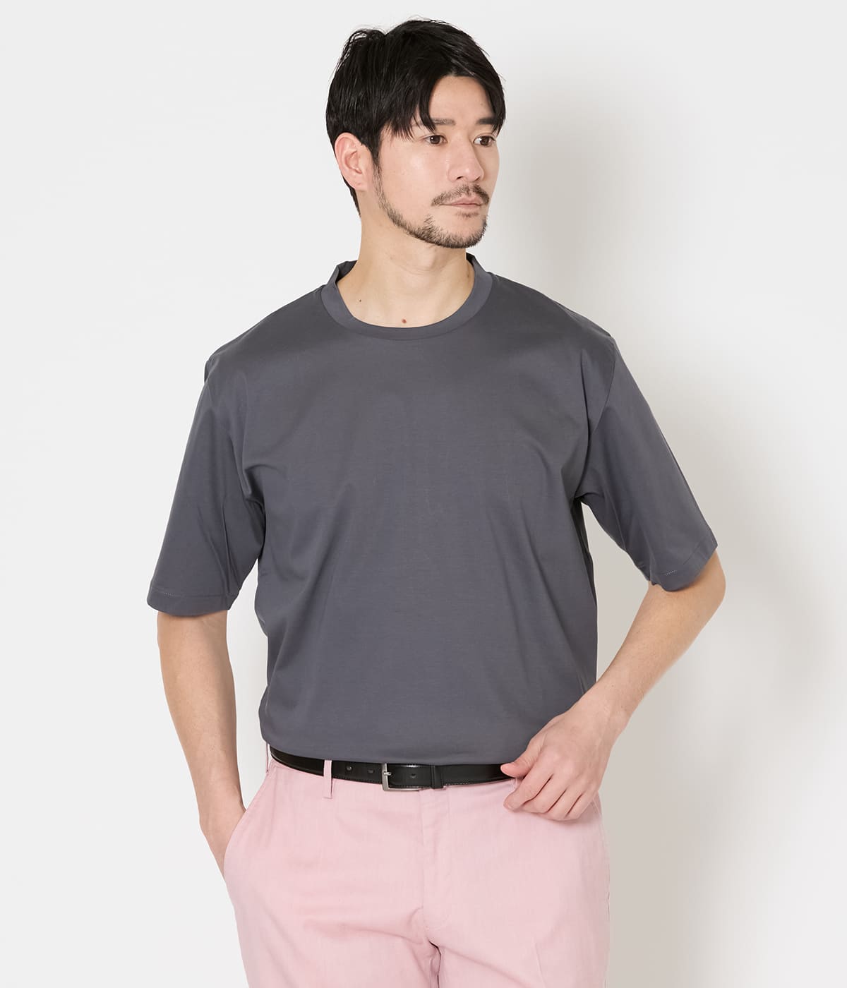 NY CARE FREE カラー 半袖ドレスTシャツ