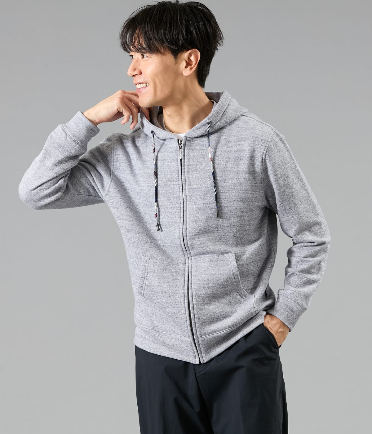 杢 ジップアップパーカ