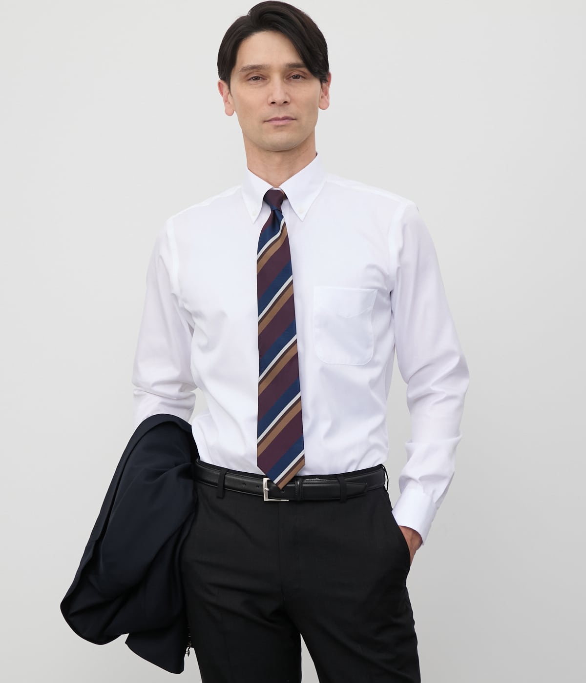 NY CARE FREE・SUPIMA COTTON ツイル 長袖ボタンダウンシャツ