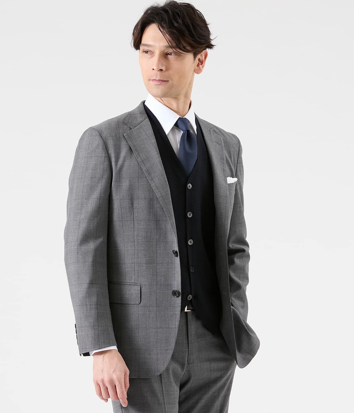 【ストレッチ】CARREMAN グレンチェック スーツ