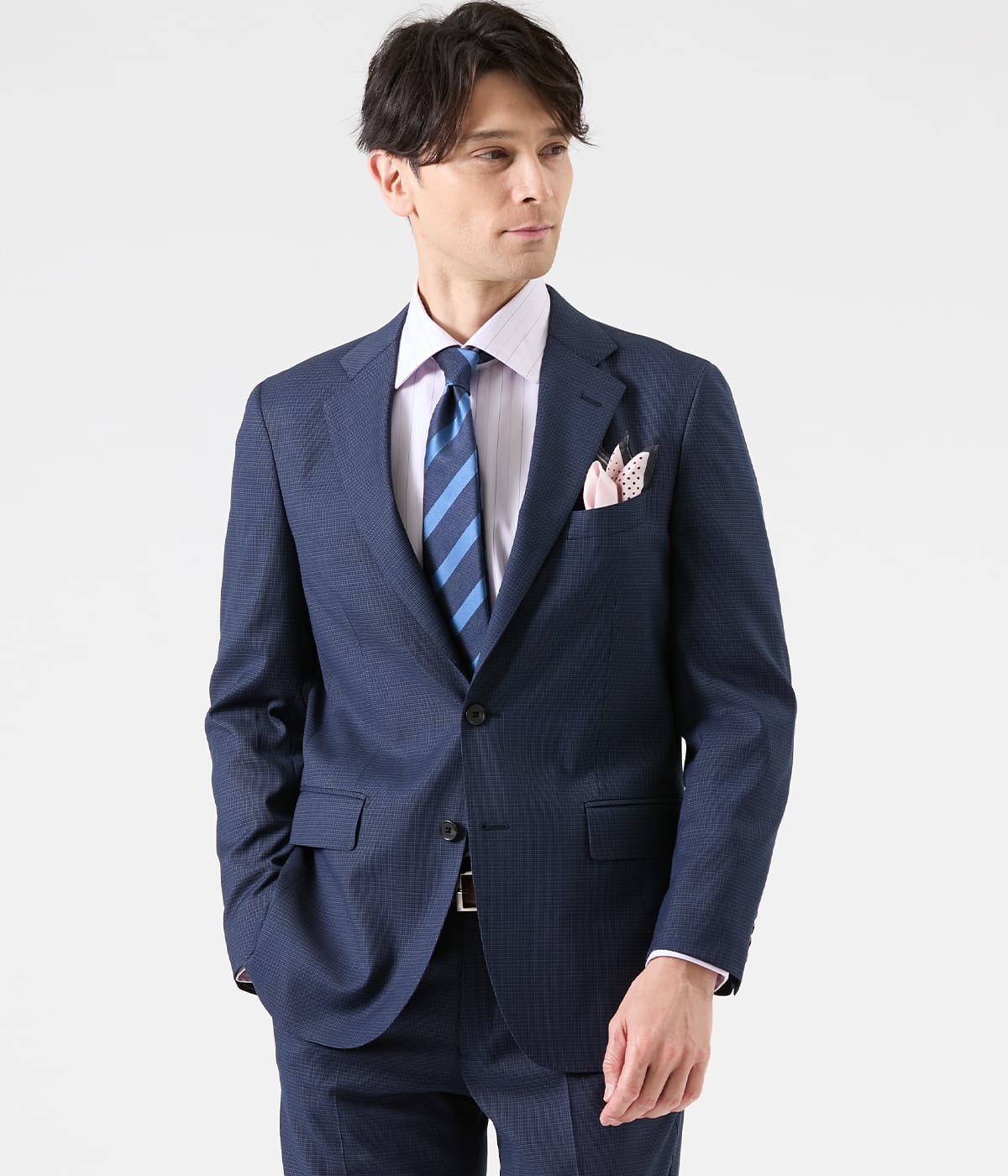 【ストレッチ】CARREMAN マイクロチェック スーツ