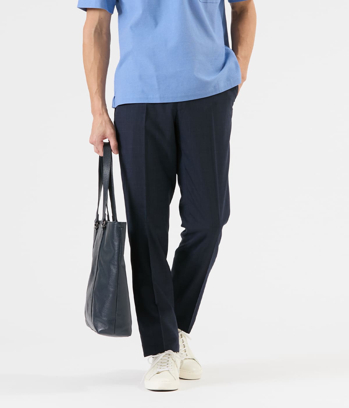 【ウォッシャブル・防シワ・ストレッチ】ピンチェック スラックス