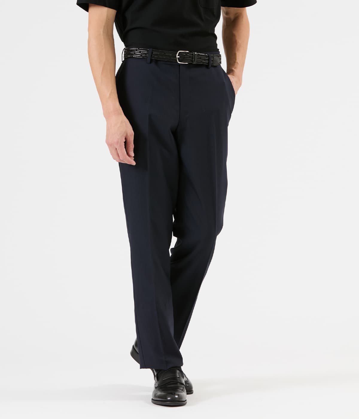 【ウォッシャブル・防シワ】シャドーストライプ スラックス