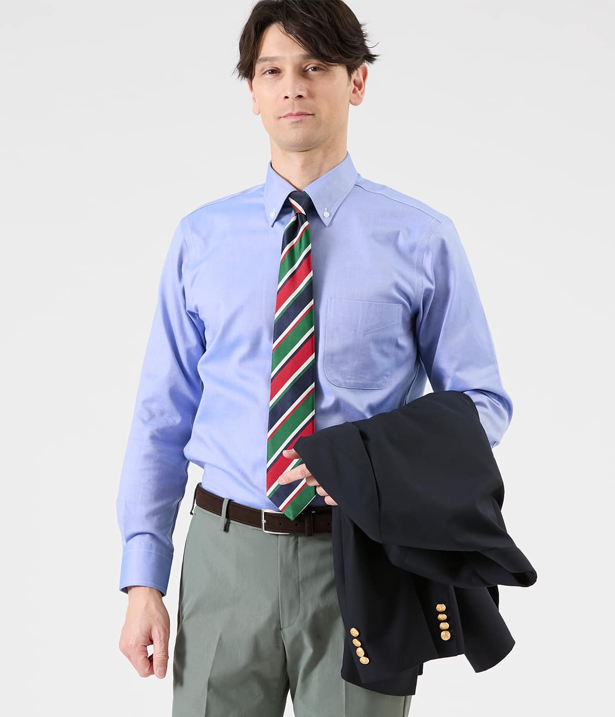 NY CARE FREE オックス 長袖ボタンダウンシャツ