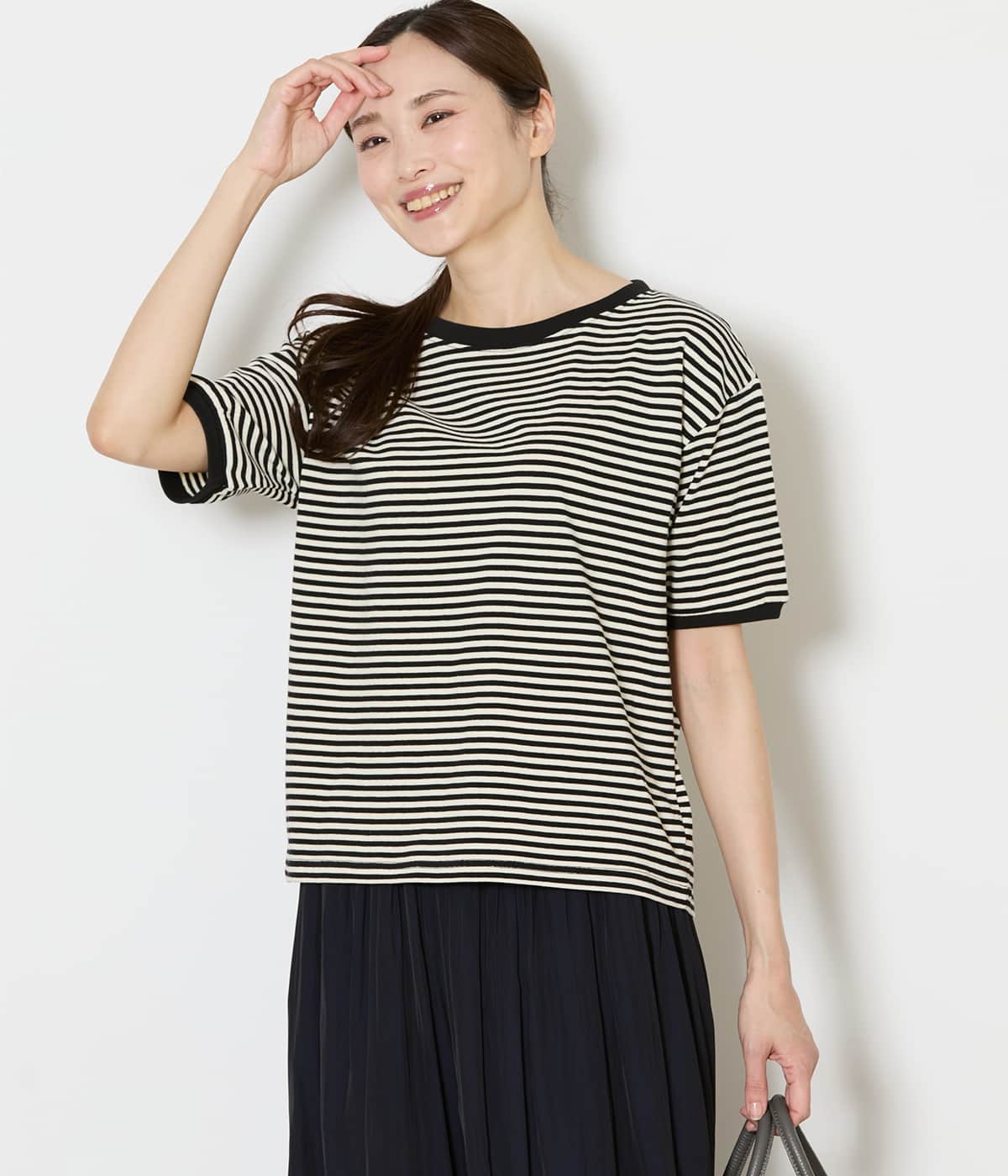 【WEB限定】STAR&STRIPE (スターアンドストライプ) ボーダーリンガーTシャツ(ブラック)