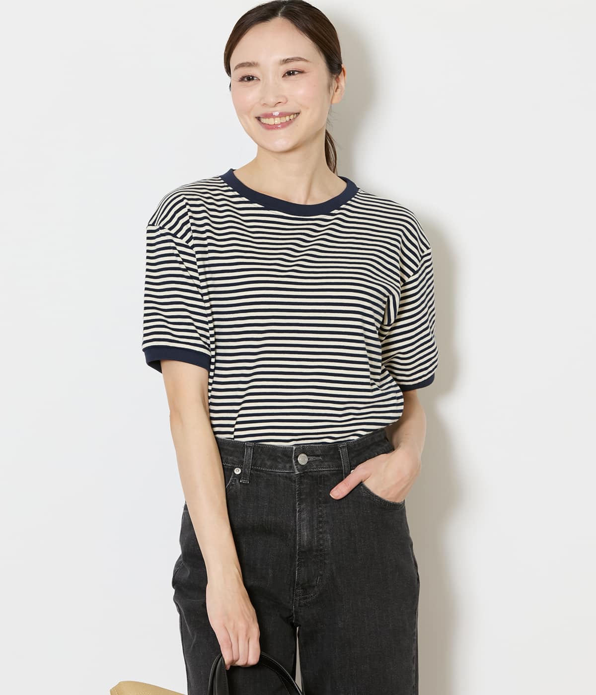 【WEB限定】STAR&STRIPE (スターアンドストライプ) ボーダーリンガーTシャツ(ネイビー)