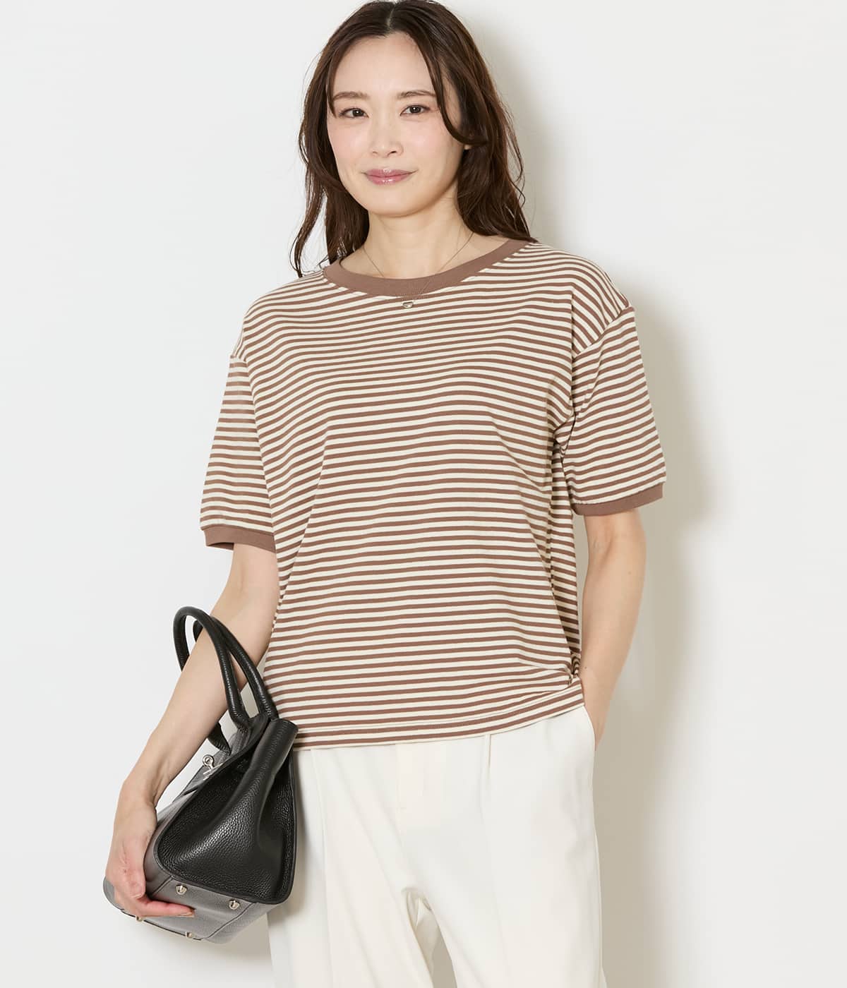 【WEB限定】STAR&STRIPE (スターアンドストライプ) ボーダーリンガーTシャツ(ベージュ)