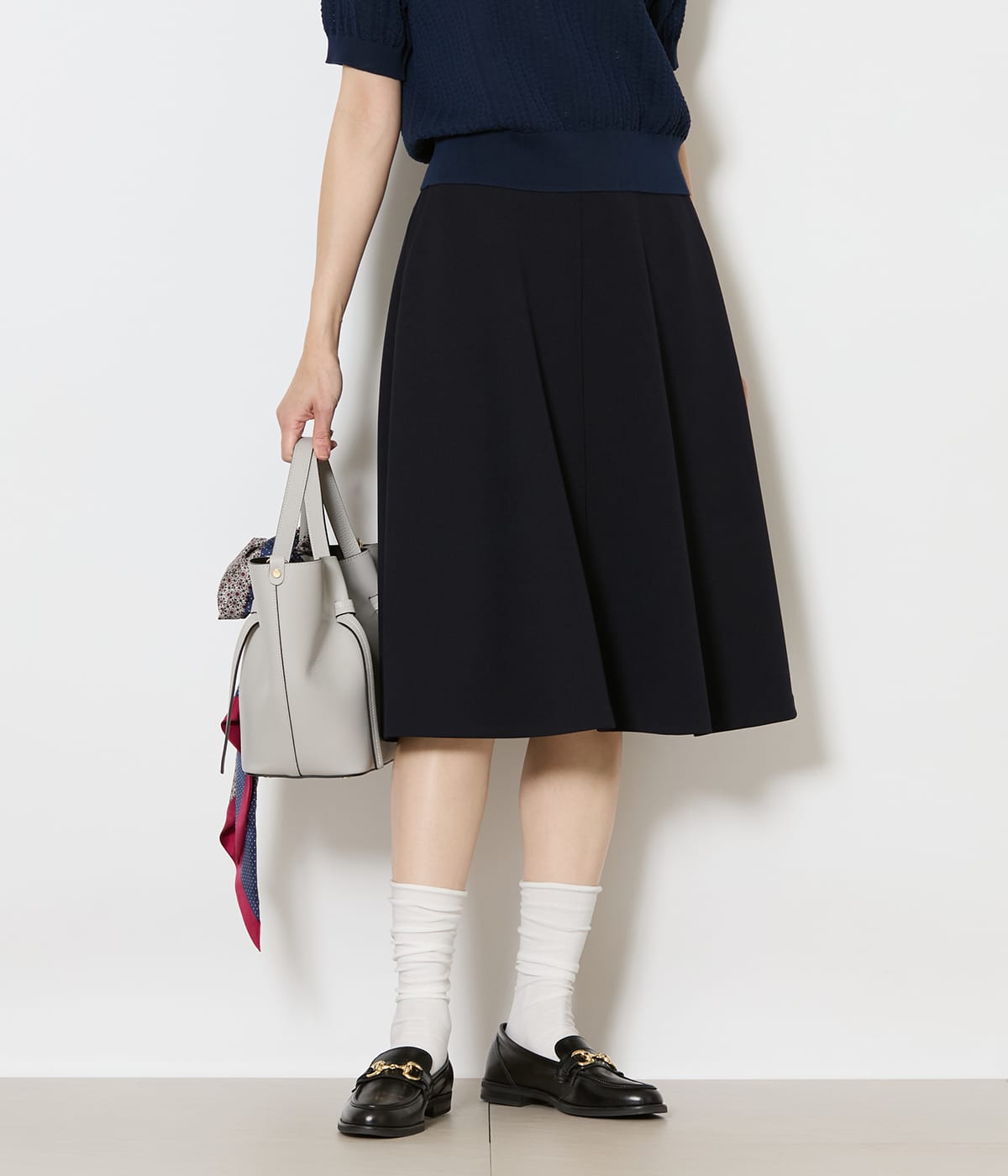 【接触冷感・UVカット・撥水】ジョーゼットジャージー フレアスカート