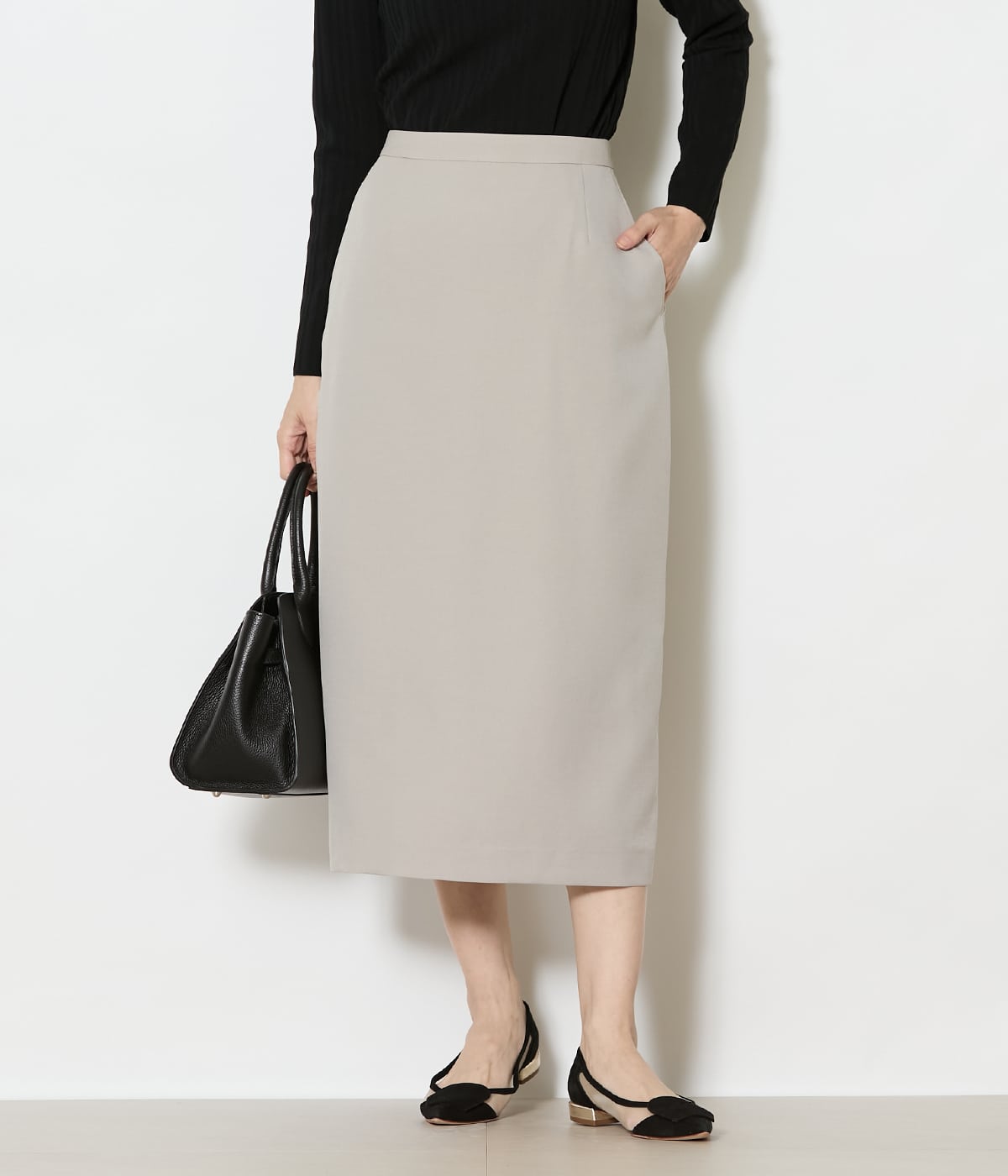 【ウォッシャブル】ブライトツイル ナロースカート