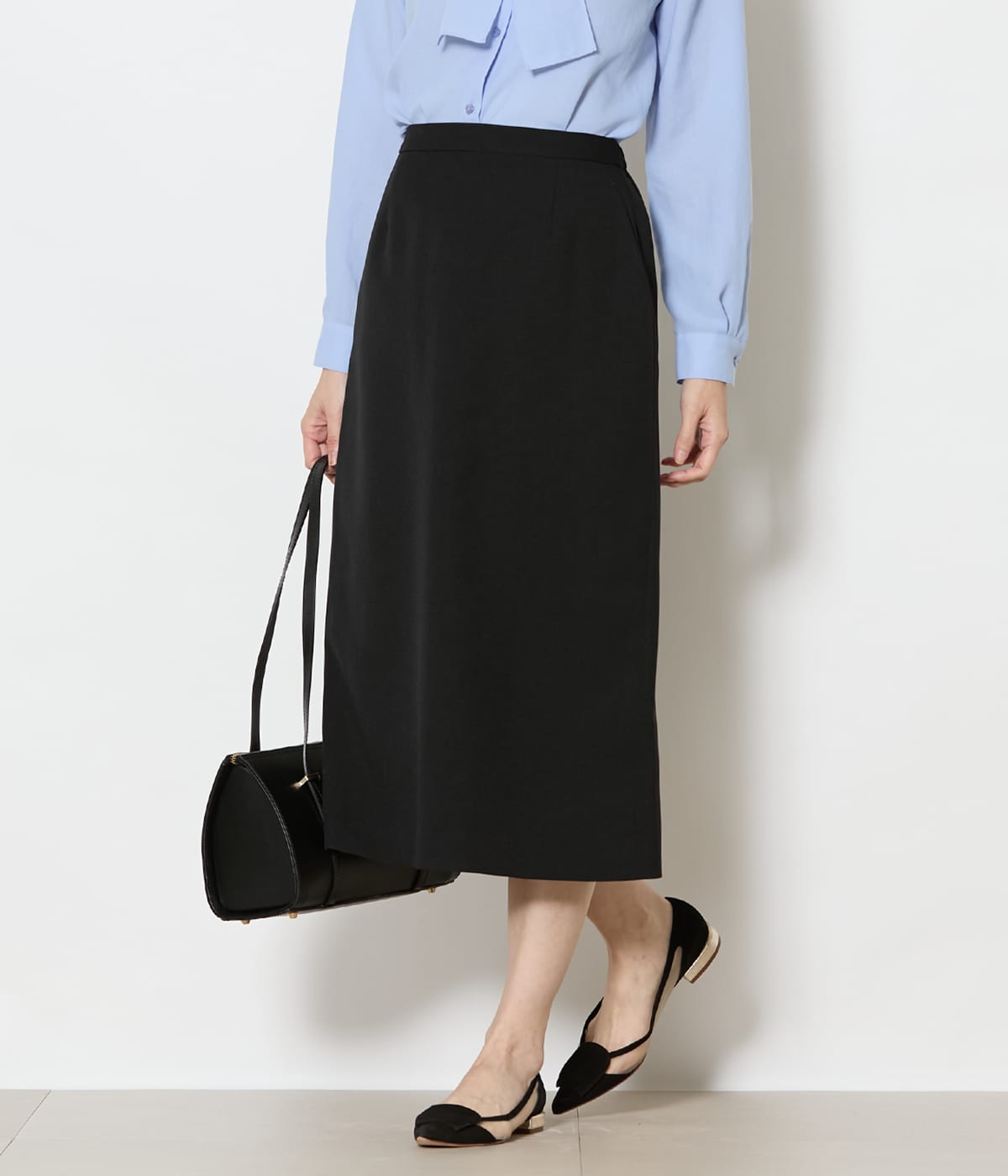 【ウォッシャブル】ブライトツイル ナロースカート