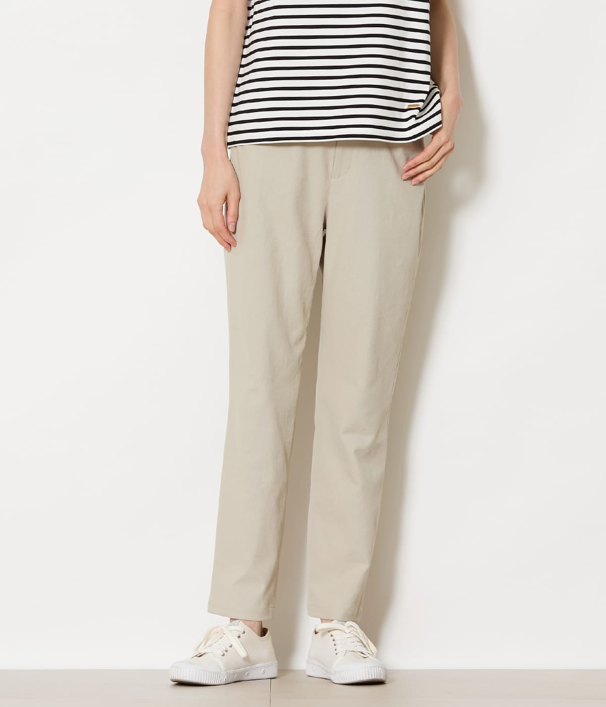 【接触冷感・吸水速乾・UVカット】シェルタリングオックス クロップドテーパードパンツ