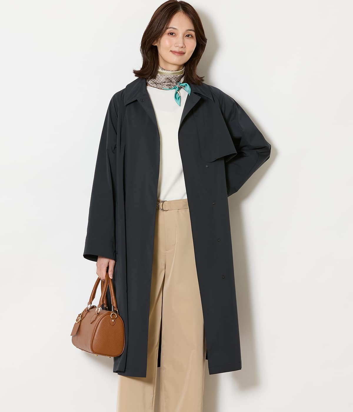 【ウォッシャブル】タスランタイプライター ステンカラートレンチコート