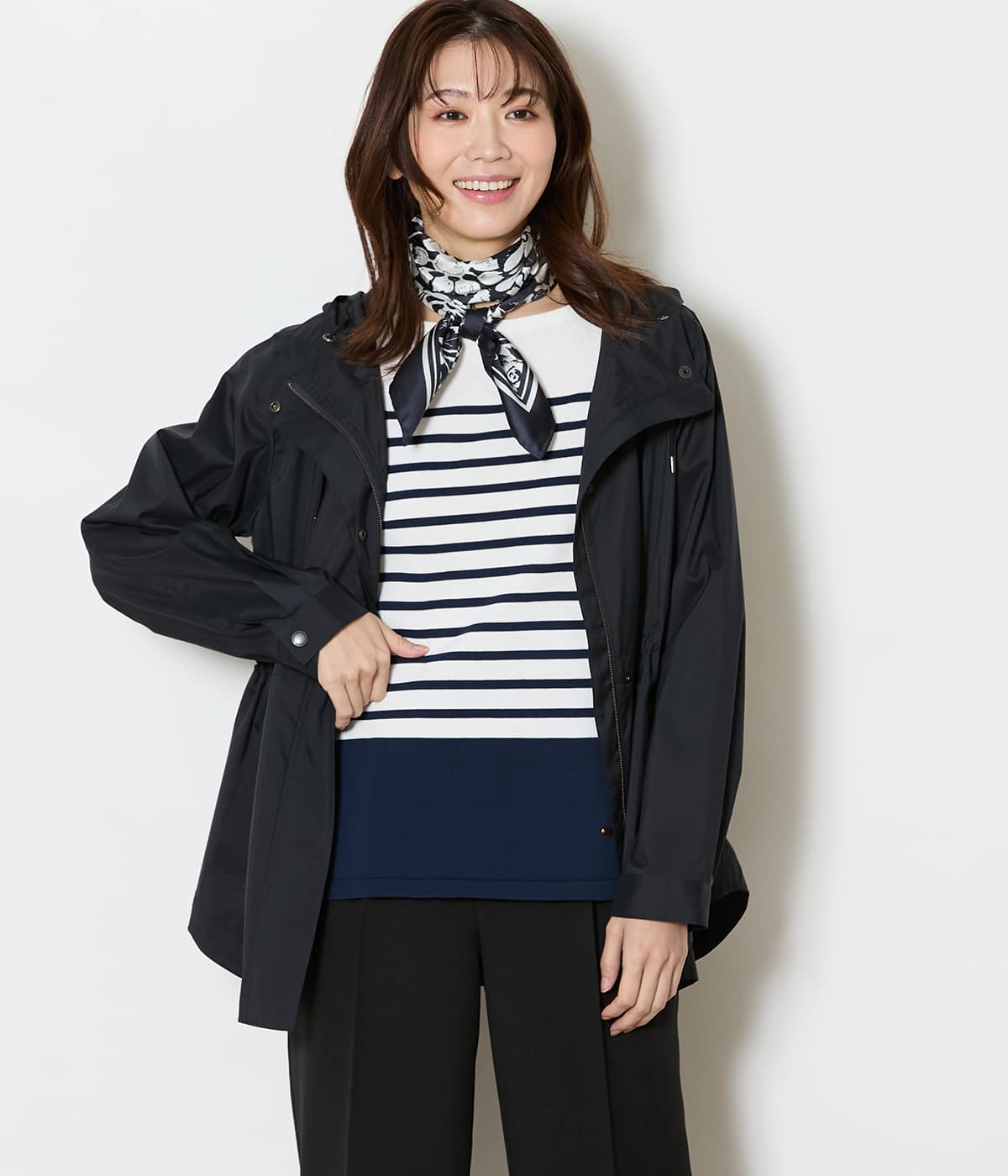 【撥水・ウォッシャブル】ライトタフタ フーデットアウター