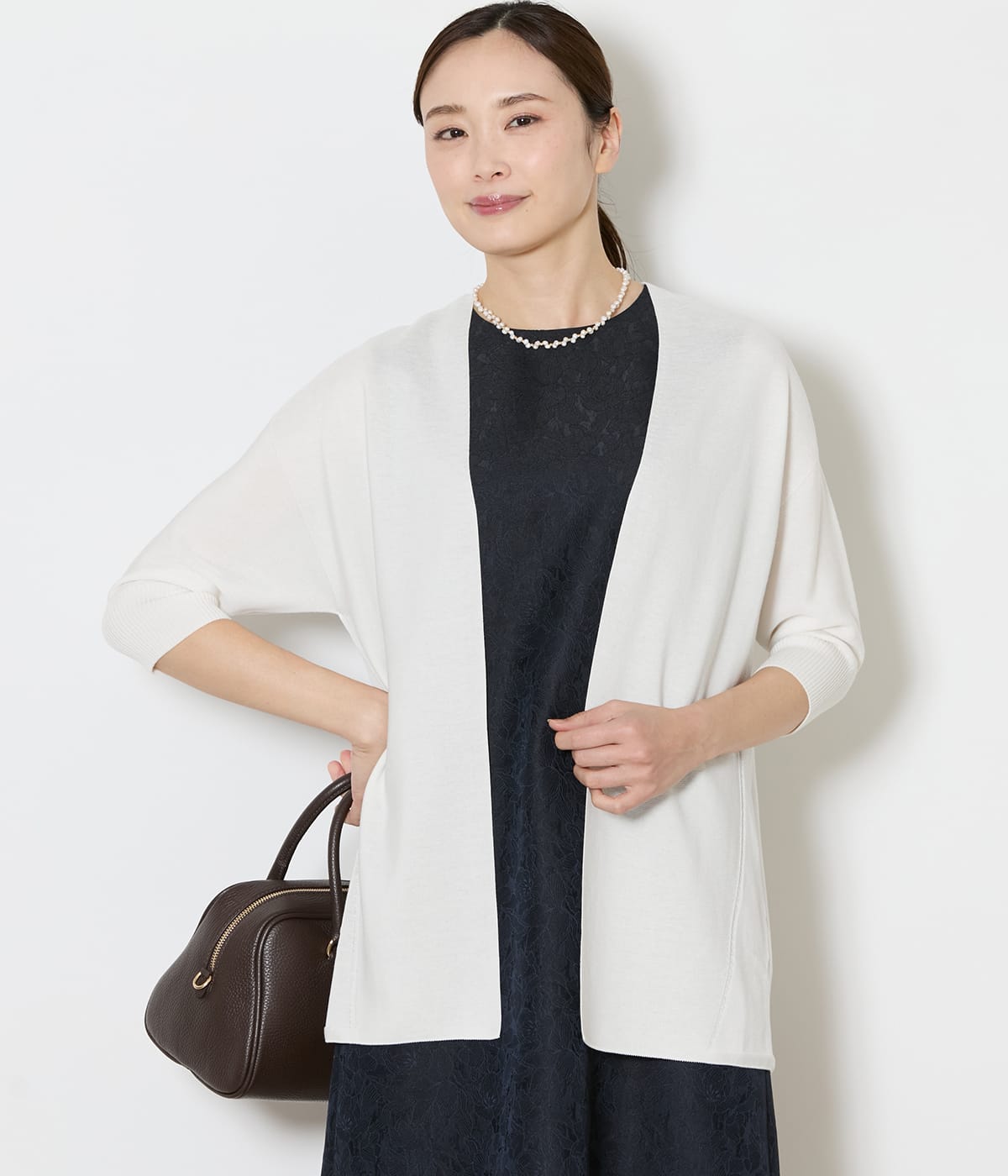 【手洗い可能】ホールガーメント(R) 着流しニットカーディガン