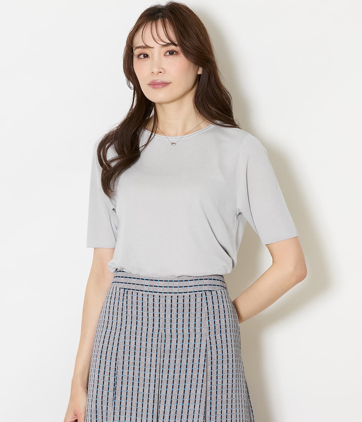 ヴィスコースポリエステル 5分袖プルオーバー