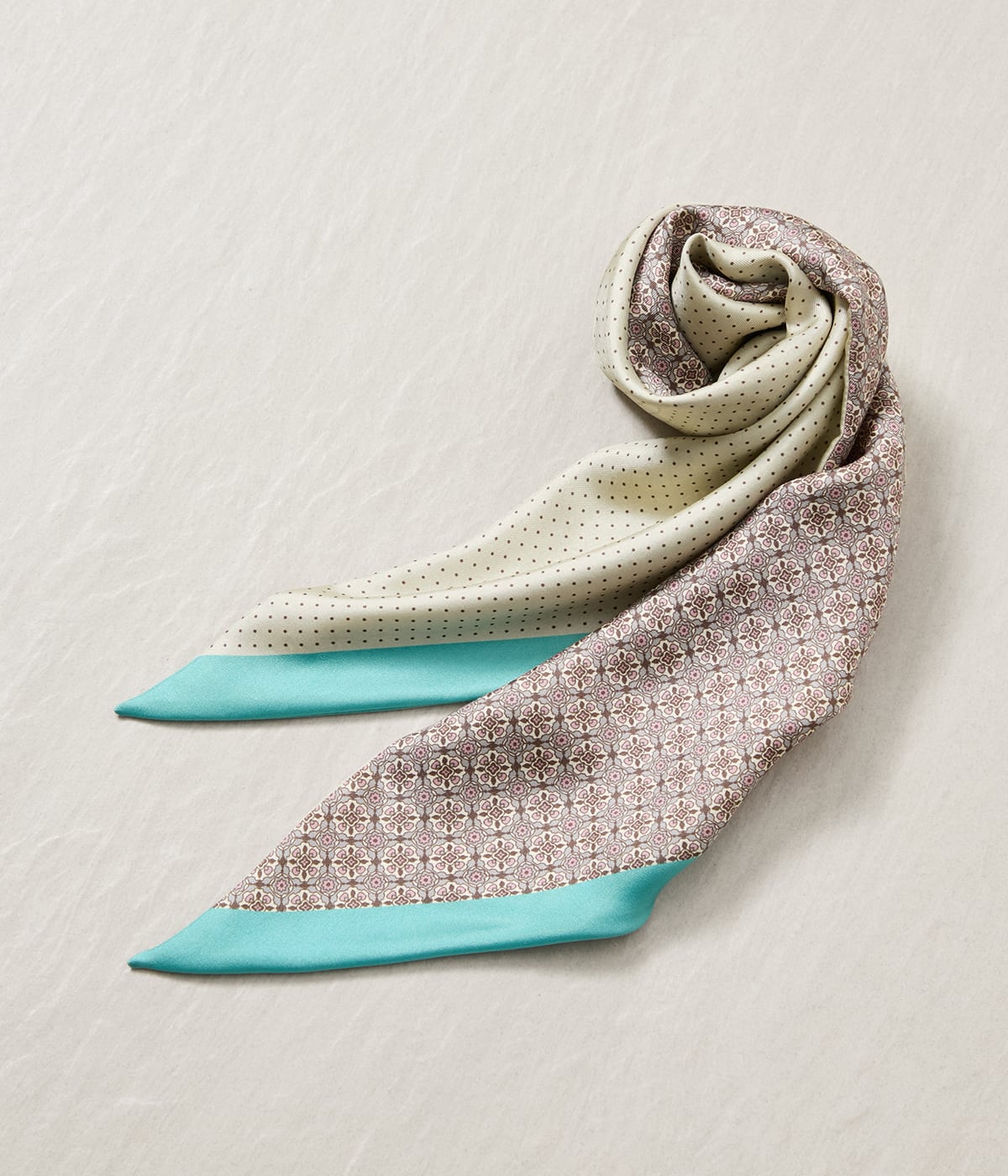 小紋×ピンドット 剣先スカーフ