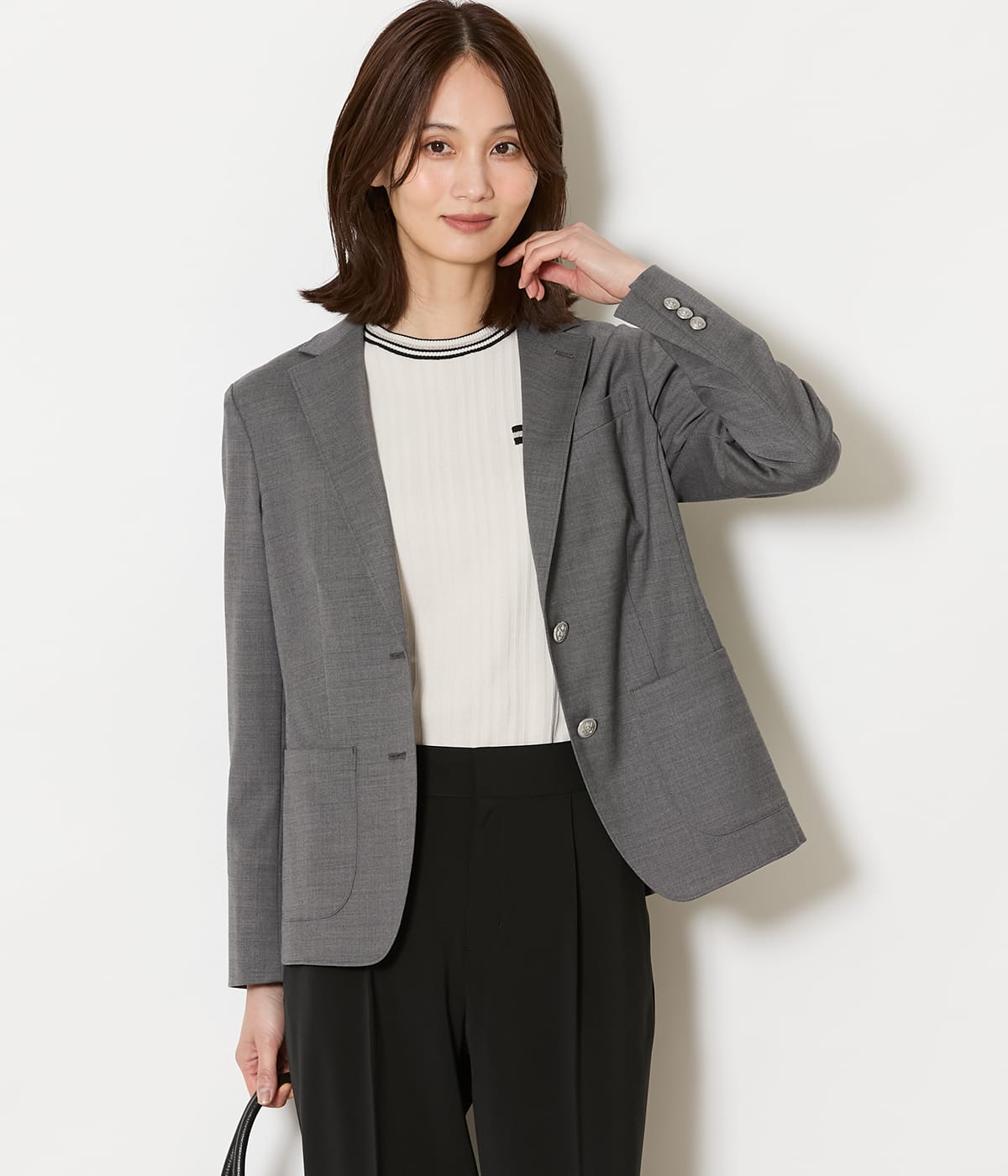 【L】【ウォッシャブル】ウールオックス シングルブレザー