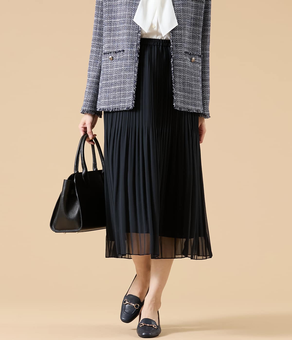 【L】シフォンジョーゼット プリーツスカート