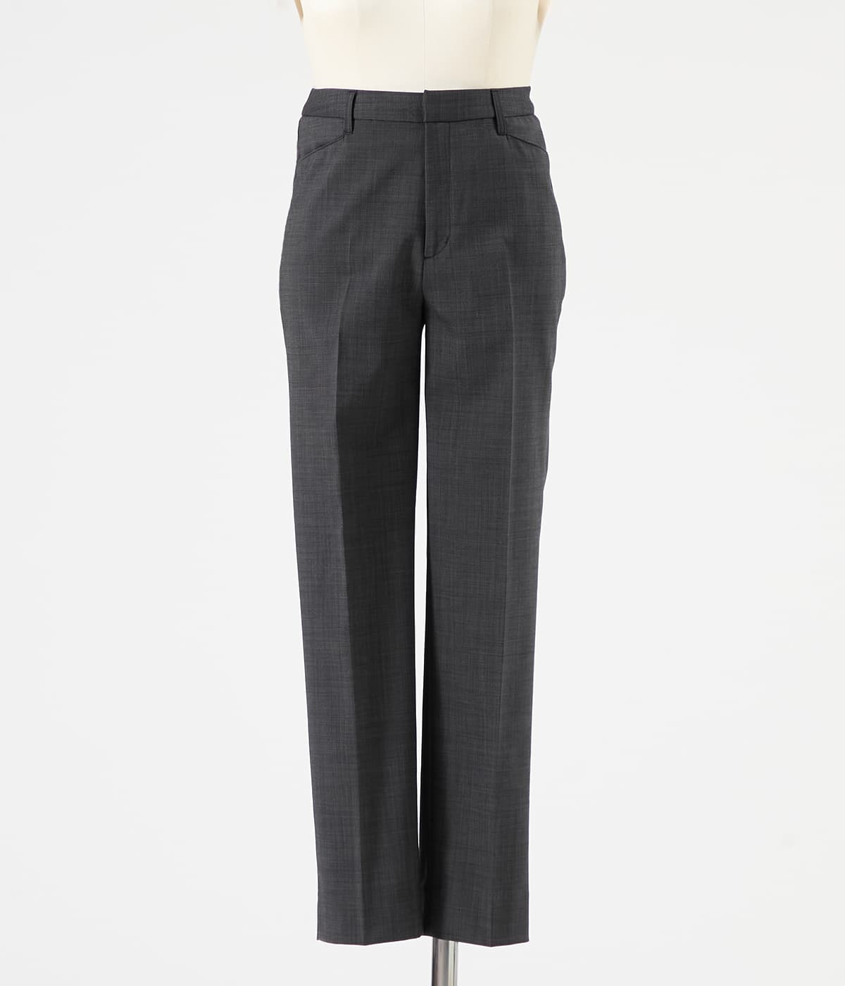 【L】【ウォッシャブル】ウールピンヘッド テーパードパンツ