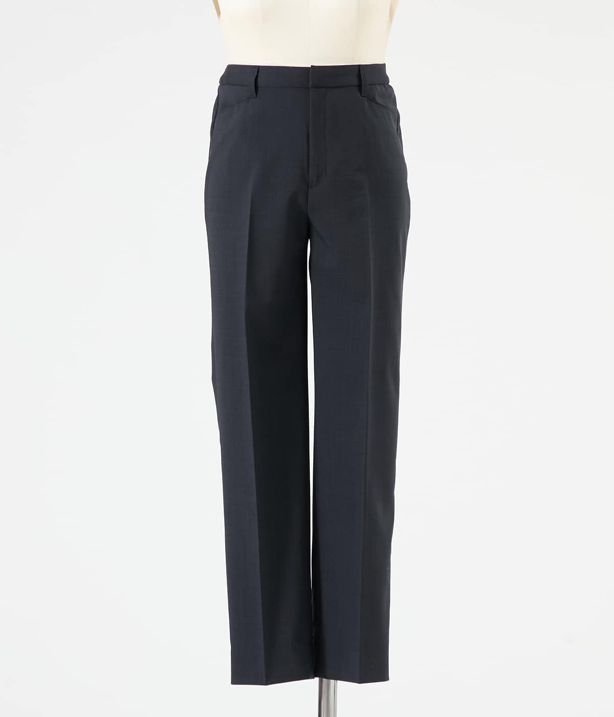 【L】【ウォッシャブル】ウールピンヘッド テーパードパンツ