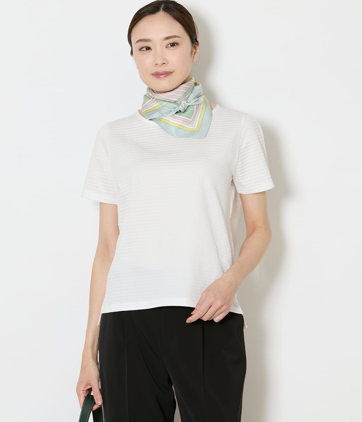 【L】【吸水速乾】格子サッカーTシャツ