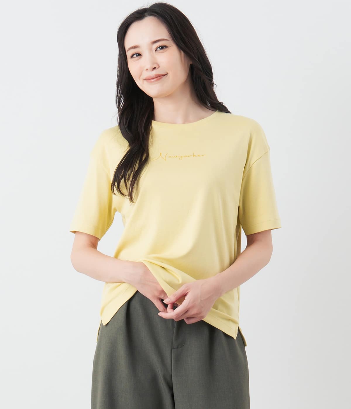 半袖クルーネックロゴTシャツ レディース コットン
