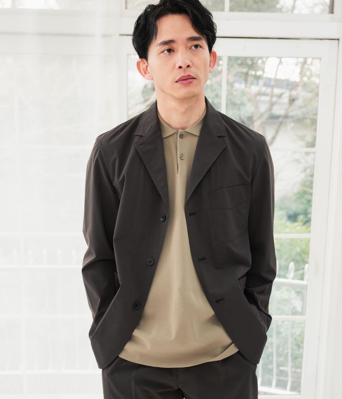 【洗える・ドライタッチ・セットアップ可・一枚仕立て】ワークジャケット