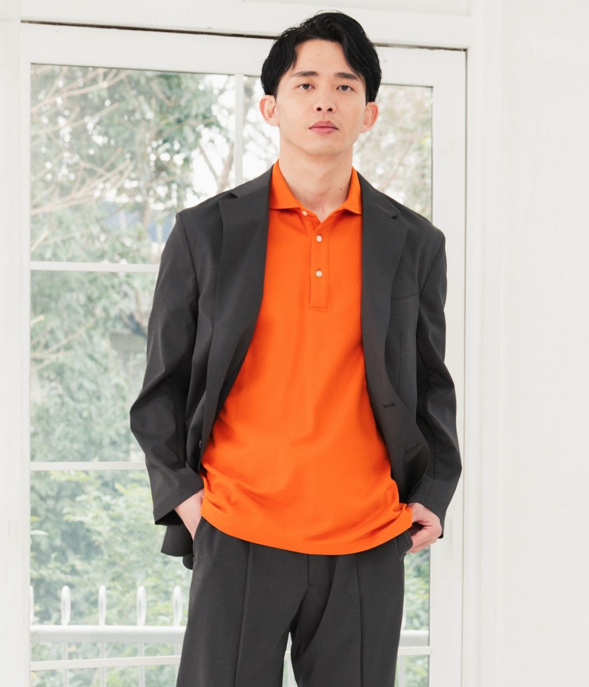 【洗える・防シワ・ストレッチ・セットアップ可】エアリージャケット