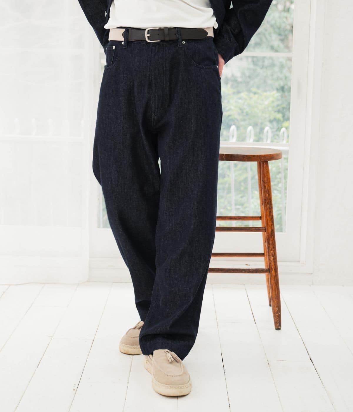 【洗える・着映え・一枚で決まる】ストレートデニムパンツ