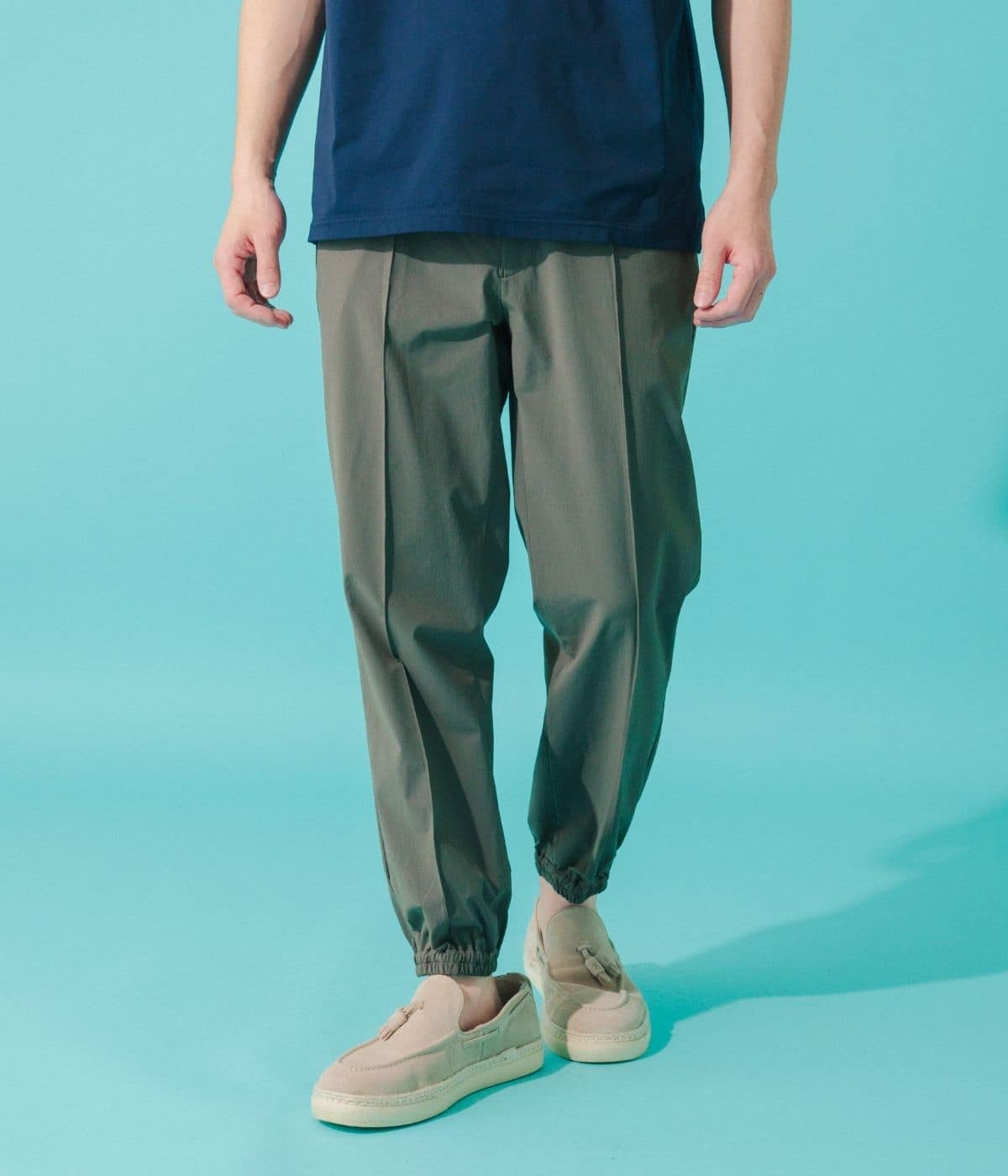 【撥水・ストレッチ・ウエストゴム】ナイロンストレッチ ジョガーパンツ