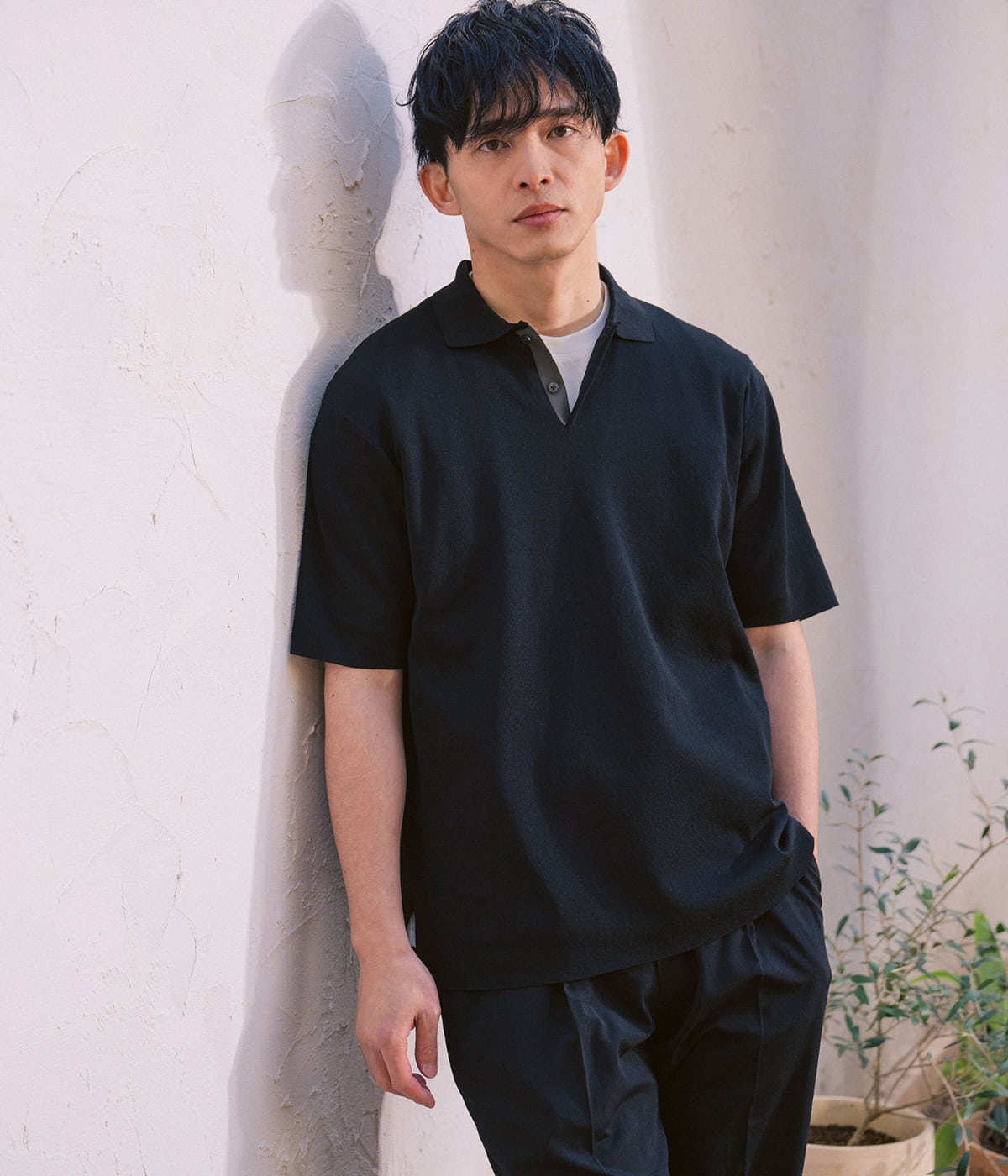 【ウォッシャブル・軽量・ストレッチ】エフォートレス 半袖ニットポロシャツ