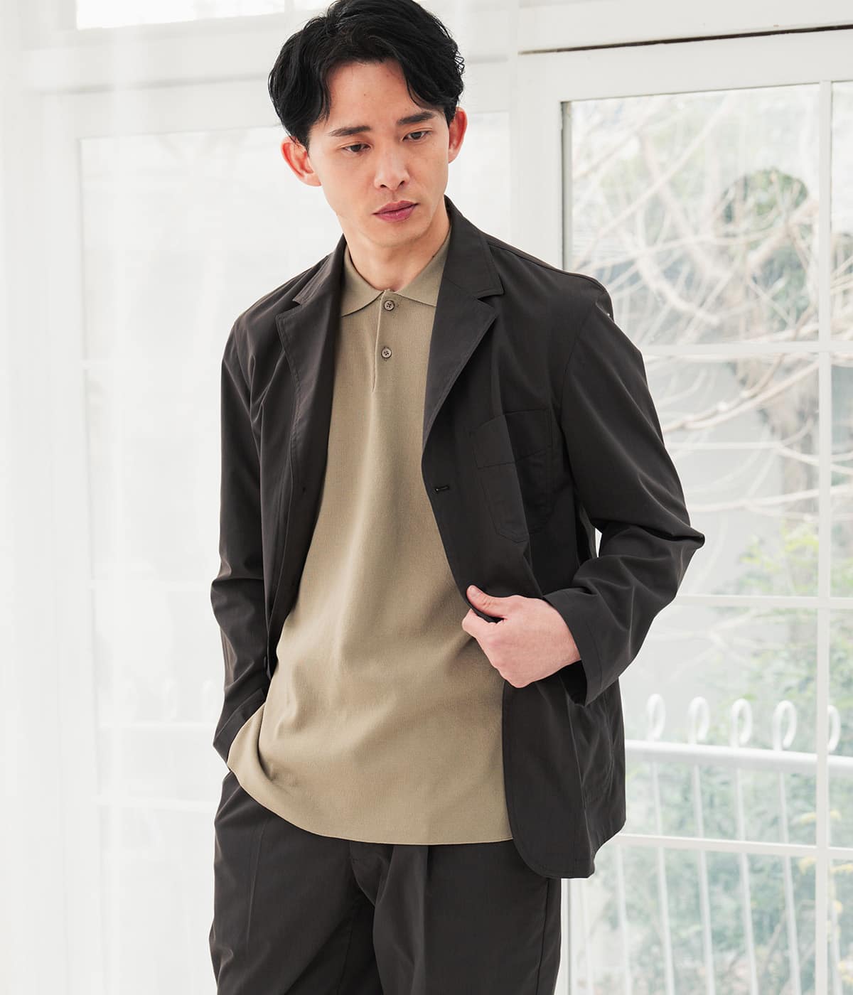 【ウォッシャブル・軽量・ストレッチ】エフォートレス 半袖ニットポロシャツ