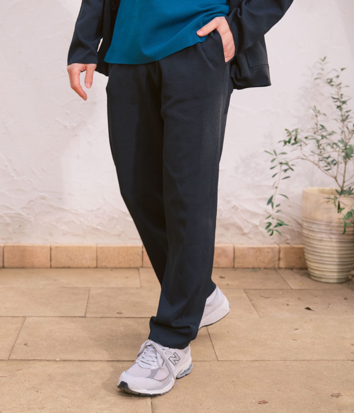 【ウォッシャブル・軽量・ストレッチ・セットアップ可】エフォートレス ニットパンツ