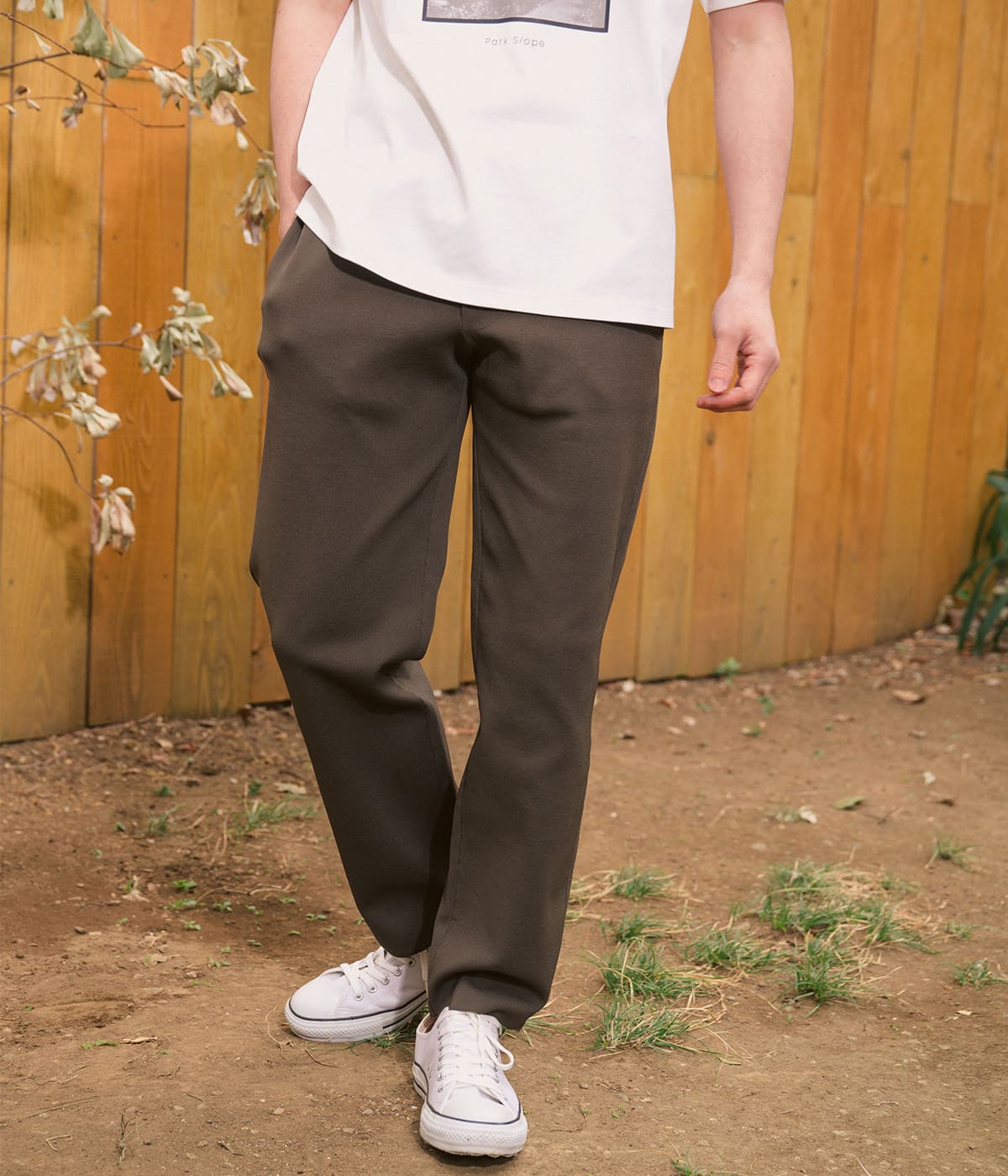 【ウォッシャブル・軽量・ストレッチ・セットアップ可】エフォートレス ニットパンツ