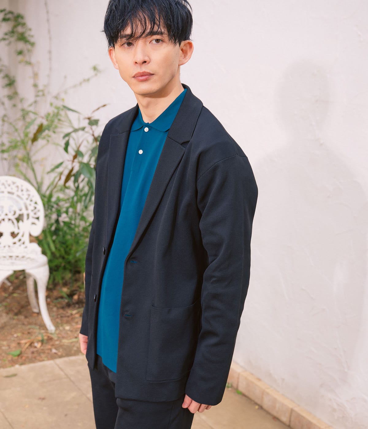 【ウォッシャブル・軽量・ストレッチ・セットアップ可】エフォートレス ニットジャケット