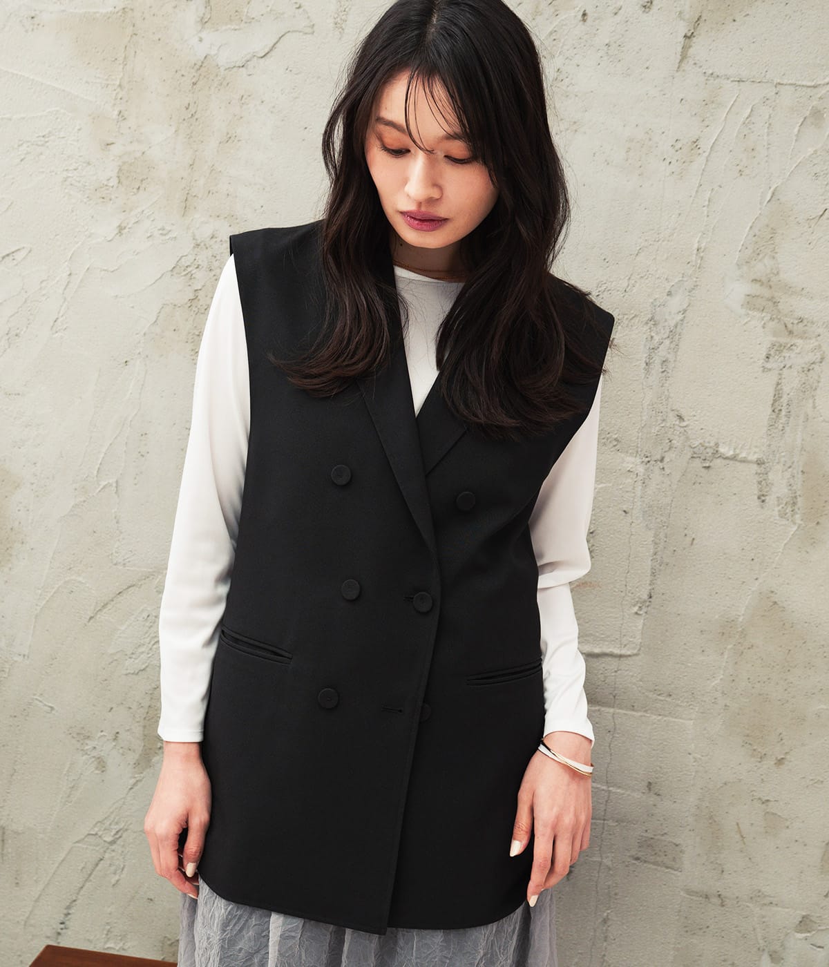 【着回し・オンオフ・セットアップ可】テーラードジレ