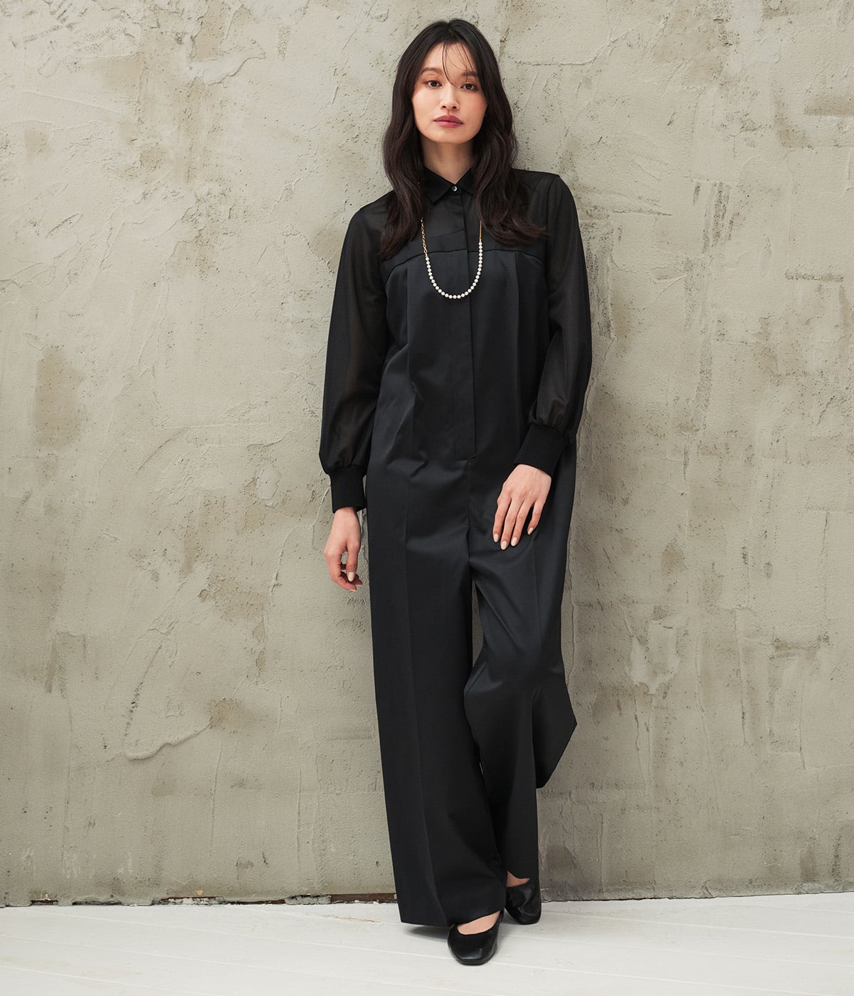 【吸水速乾・セレモニー・一枚で決まる】異素材コンビオールインワン