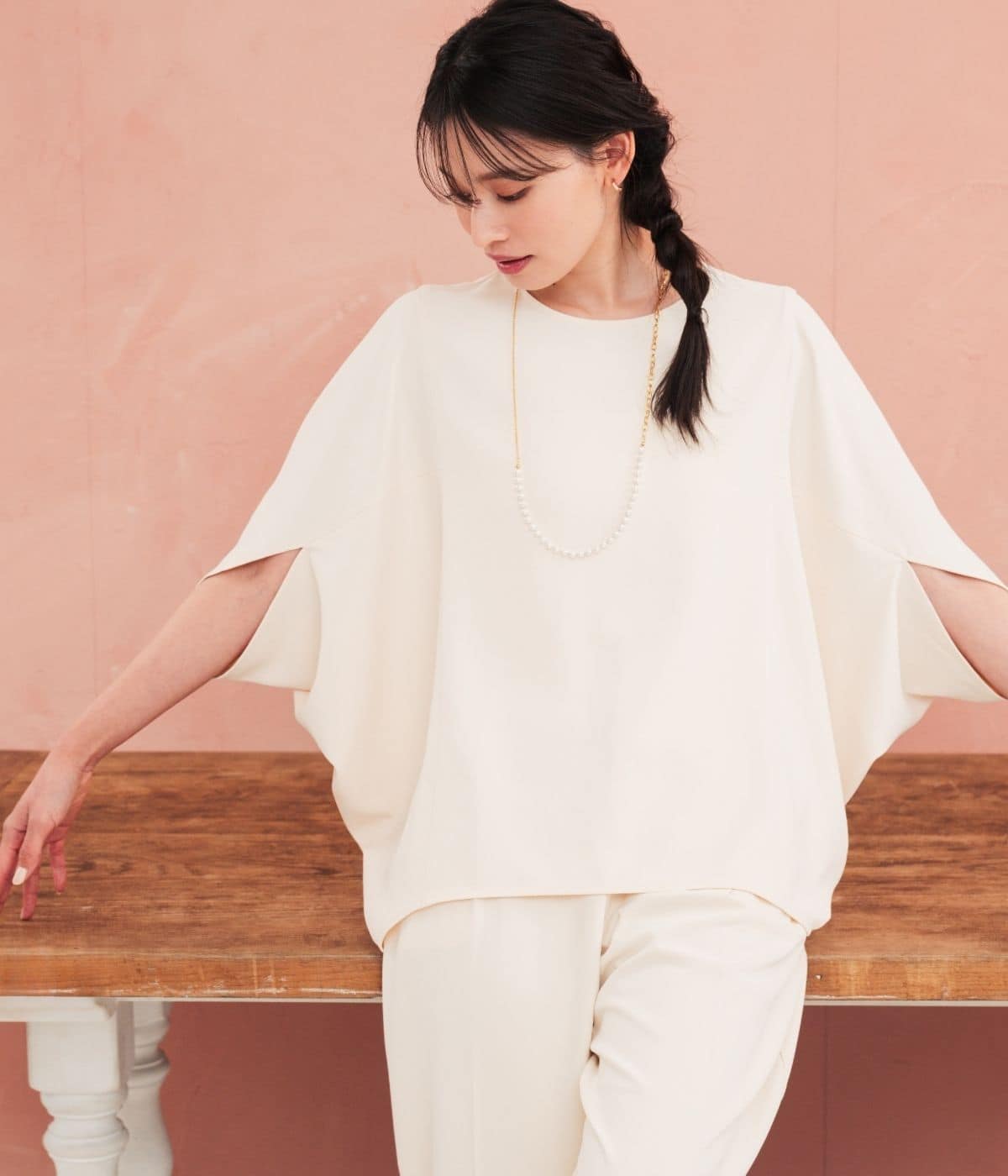 【防シワ・セレモニー・セットアップ可】ヤッコスリーブブラウス