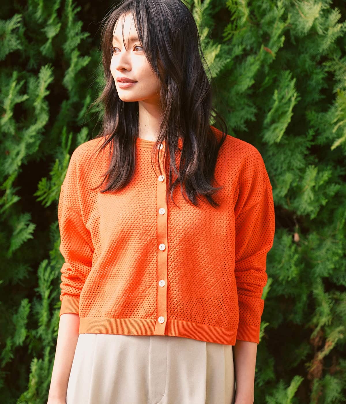 【冷房対策・シーズンレス】メッシュボレロカーディガン