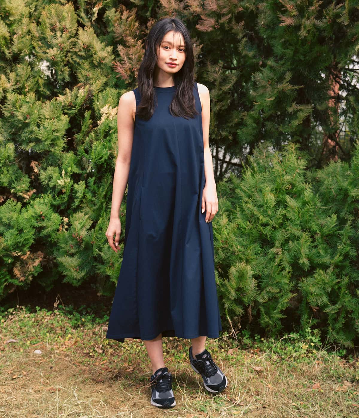 【接触冷感・ドライタッチ・セレモニー】ノースリーブフレアワンピース