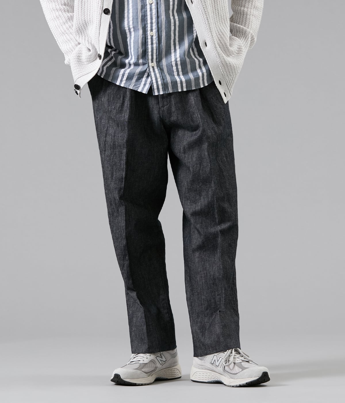 the wardrobe. newyorkerの【UCT】コットンリネンデニム オフィサーパンツ