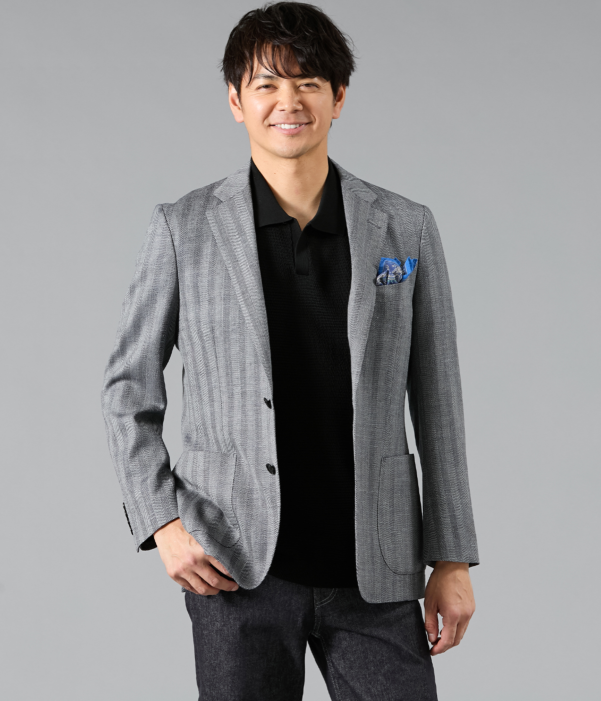 【ストレッチ】T.G. di FABIO JEBRIC ヘリンボーン ジャケット