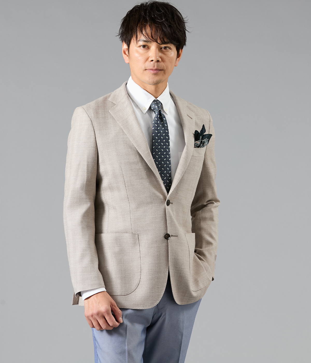 【ストレッチ】T.G. di FABIO JEBRIC ヘリンボーン ジャケット