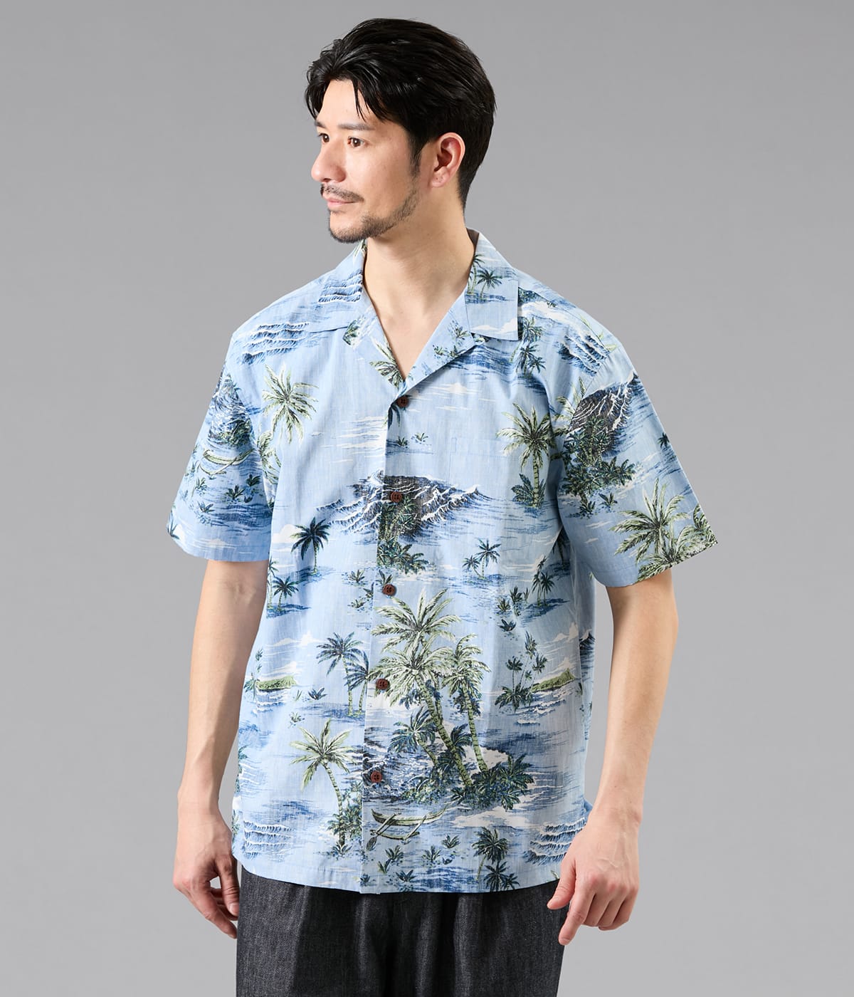 【KAHALA×NEWYORKER】WAIKIKI BREEZE キャンプカラー アロハシャツ